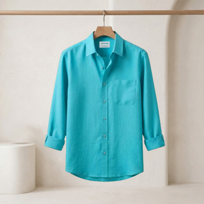 Long Sleeve Oxford Cotton Shirt-Pest