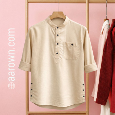 Soft Slub Cotton Full Sleeve Katua-Beige