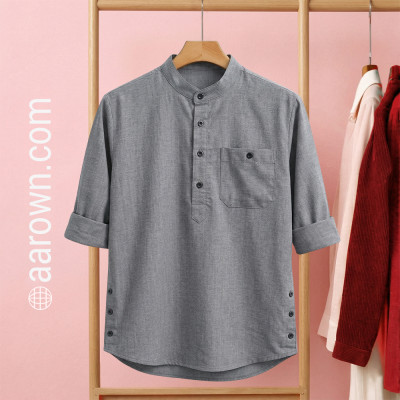 Soft Slub Cotton Full Sleeve Katua-Grey