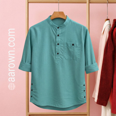Soft Slub Cotton Full Sleeve Katua-Mint Green