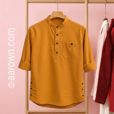 Soft Slub Cotton Full Sleeve Katua-Mustard