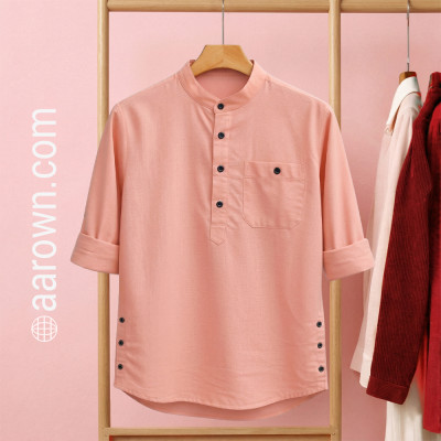 Soft Slub Cotton Full Sleeve Katua-Pink
